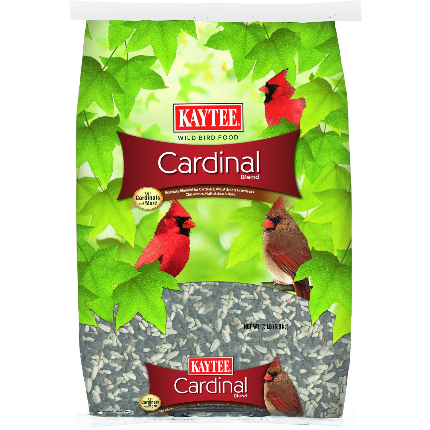 Cardinal Black Oil Sunflower Seed Wild Bird Food 15 Lb Premium Blend
