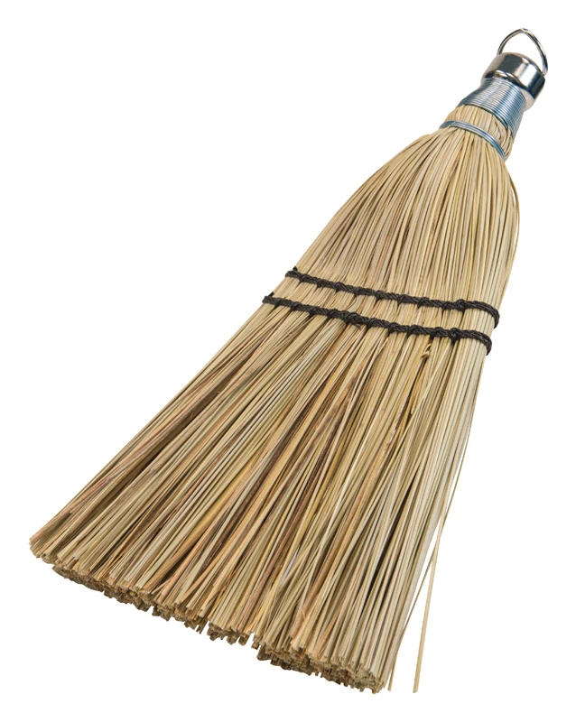 Professional Corn Whisk Broom with Natural Corn Bristles and Hardwood Handle