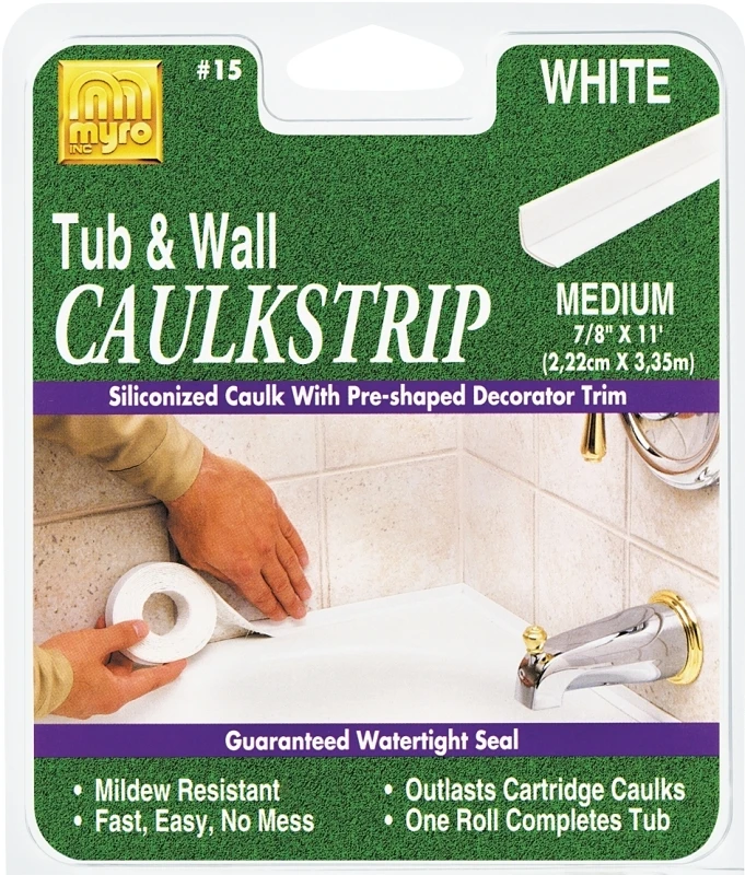 White Silicone Caulk Strips 7/8 In. X 11 Ft. For Tub And Wall