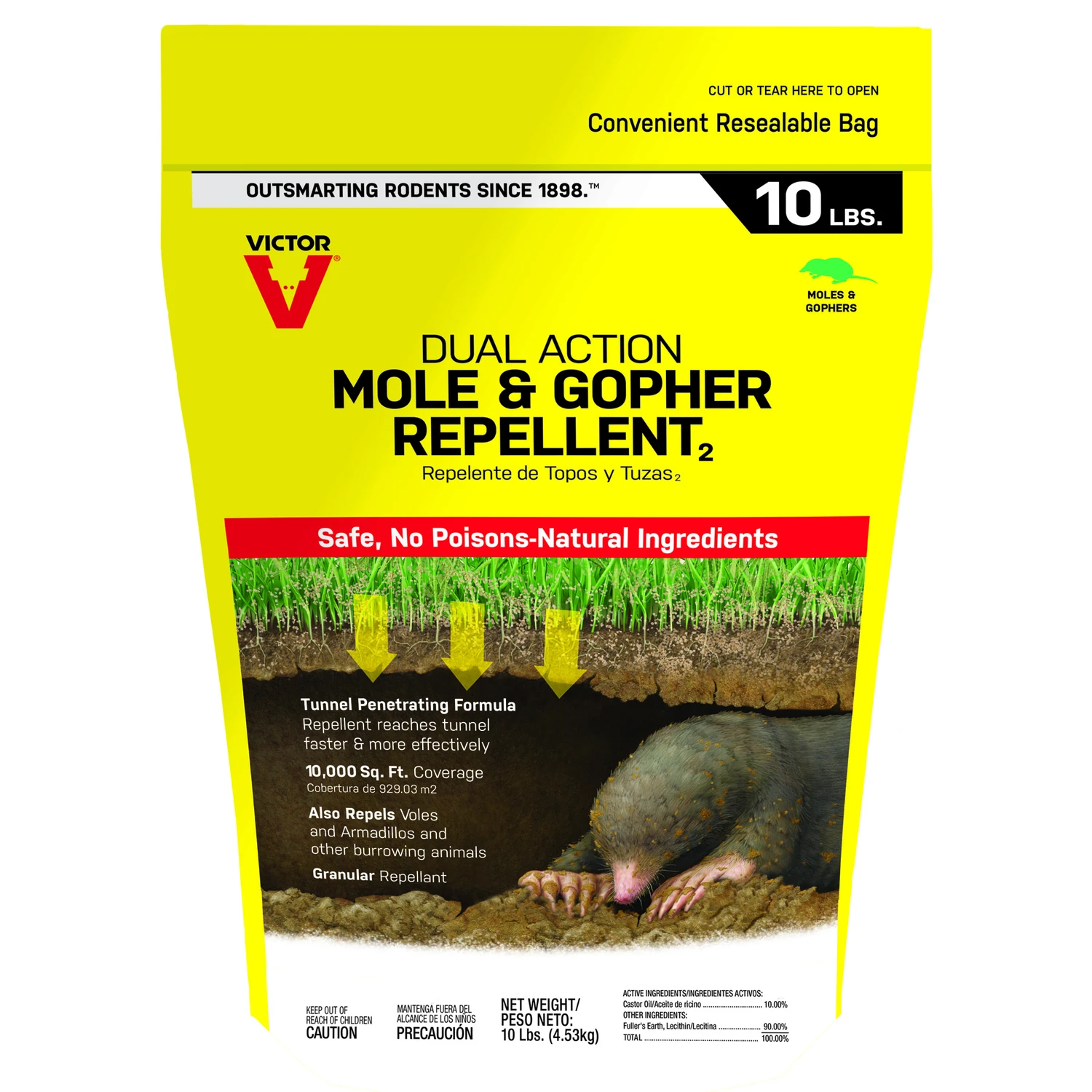 10 Lb. Dual Action Granular Mole & Gopher Repellent - Safe For Pets