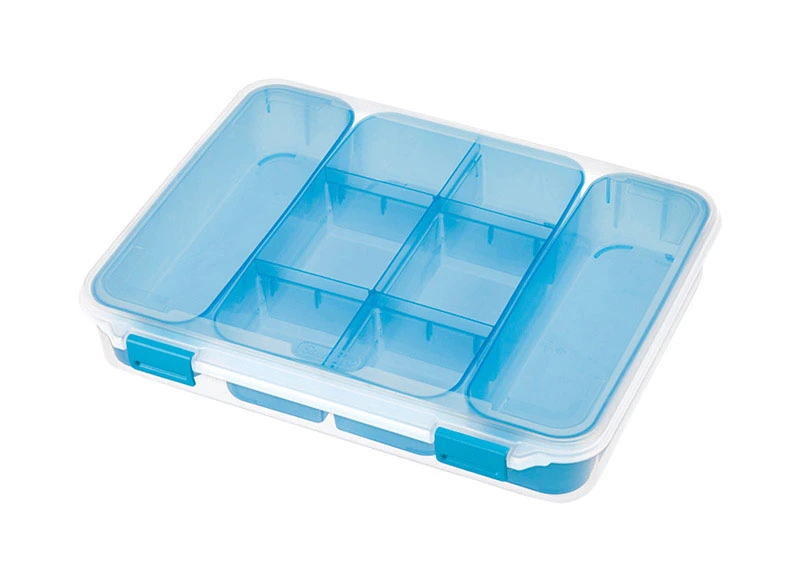 2.5 In. H X 10.75 In. W X 13.375 In. D Stackable Storage Box With Dividers