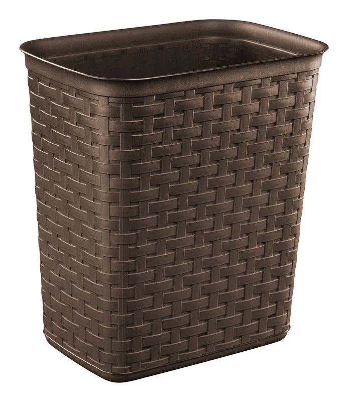 3.4 Gallon Brown Polypropylene Weave Wastebasket - Model 10346p06