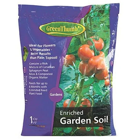 Enriched Garden Soil, 1 Cubic Foot Bag, Premium Quality for Healthy Plant Growth