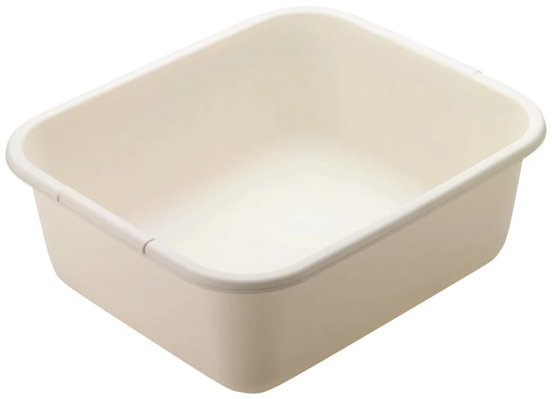 Plastic Dish Pan, Rectangular, Bisque, 11.5-quart, 13.5" X 12.5" X 5.6"