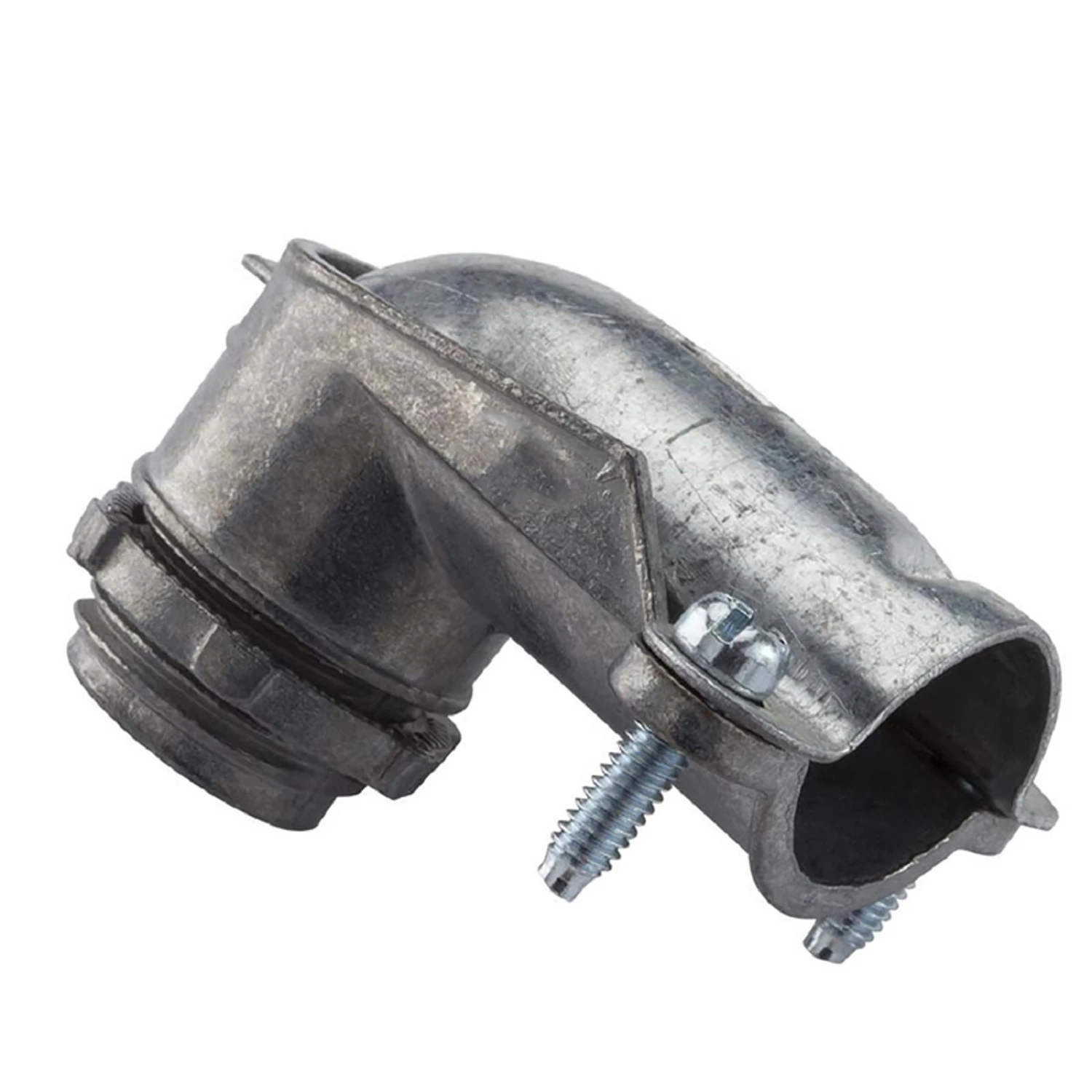 Conduit Fitting, Flexible Clamp Connector, 90-Degree, 1/2-In.