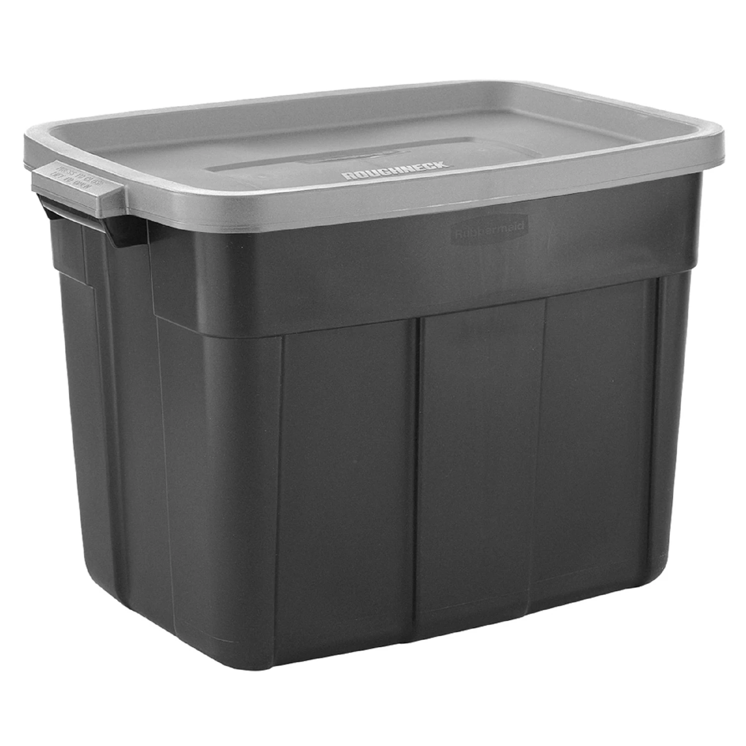 Roughneck 18 Gallon Stackable Storage Tote - Black With Gray Lid