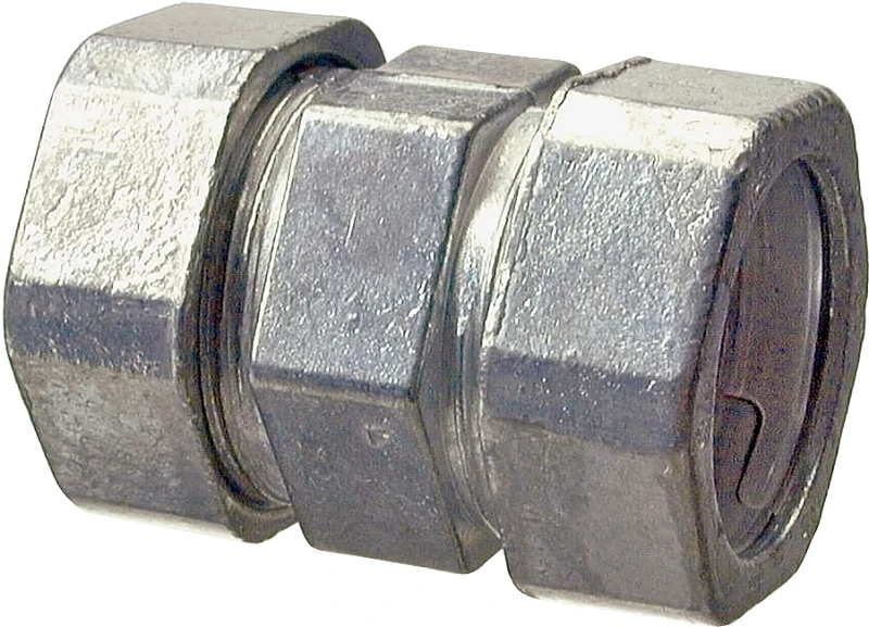 2-inch Electrical Metallic Tubing Compression Coupling - Rain Tight, Die Cast Zinc
