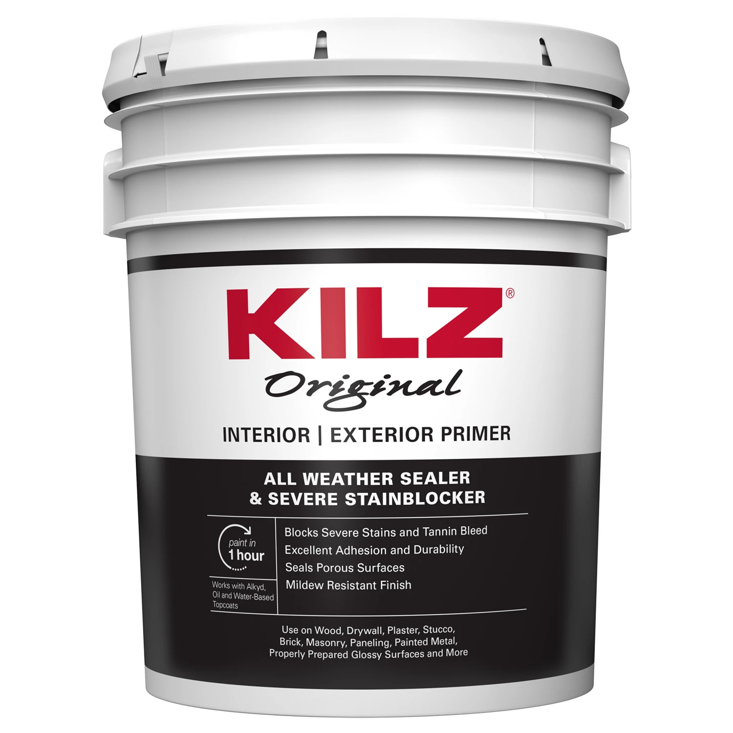 Original White Matte Oil-based Alkyd Primer, Sealer And Stain Blocker 5 Gallon