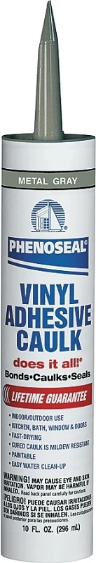 Phenoseal 10 Oz. Metal Gray Vinyl Adhesive Caulk For Kitchen And Bath
