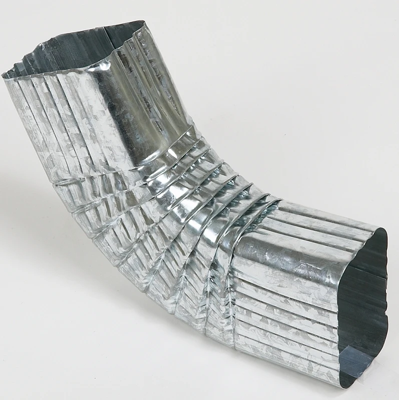 2 X 3 In. Galvanized Steel Side Downspout Elbow, 75 Degree Angle