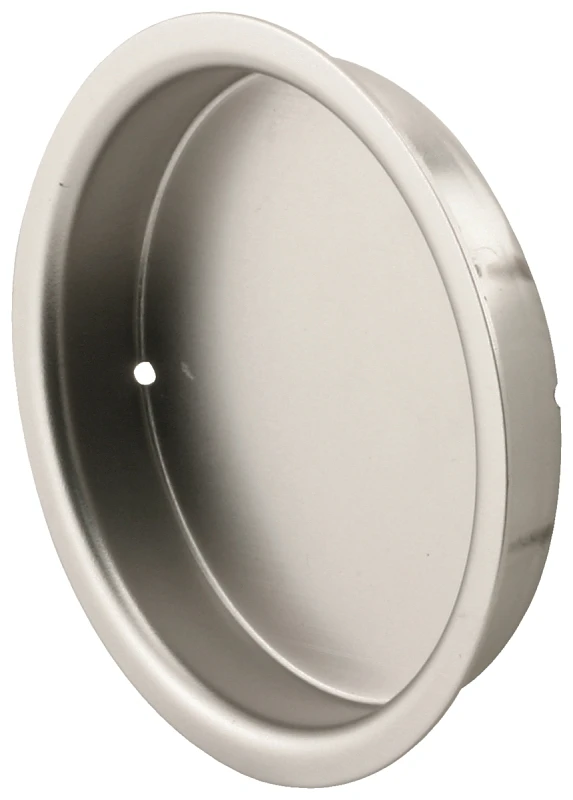 Mortise Closet Door Pull, Satin Nickel, 2-1/8 In. Diam., 2-Pk.