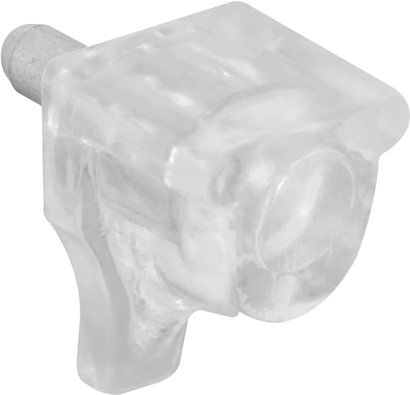 U 10156 3mm Clear Plastic Shelf Support Pegs With Metal Stem, 8 Count, 10 Lb Capacity
