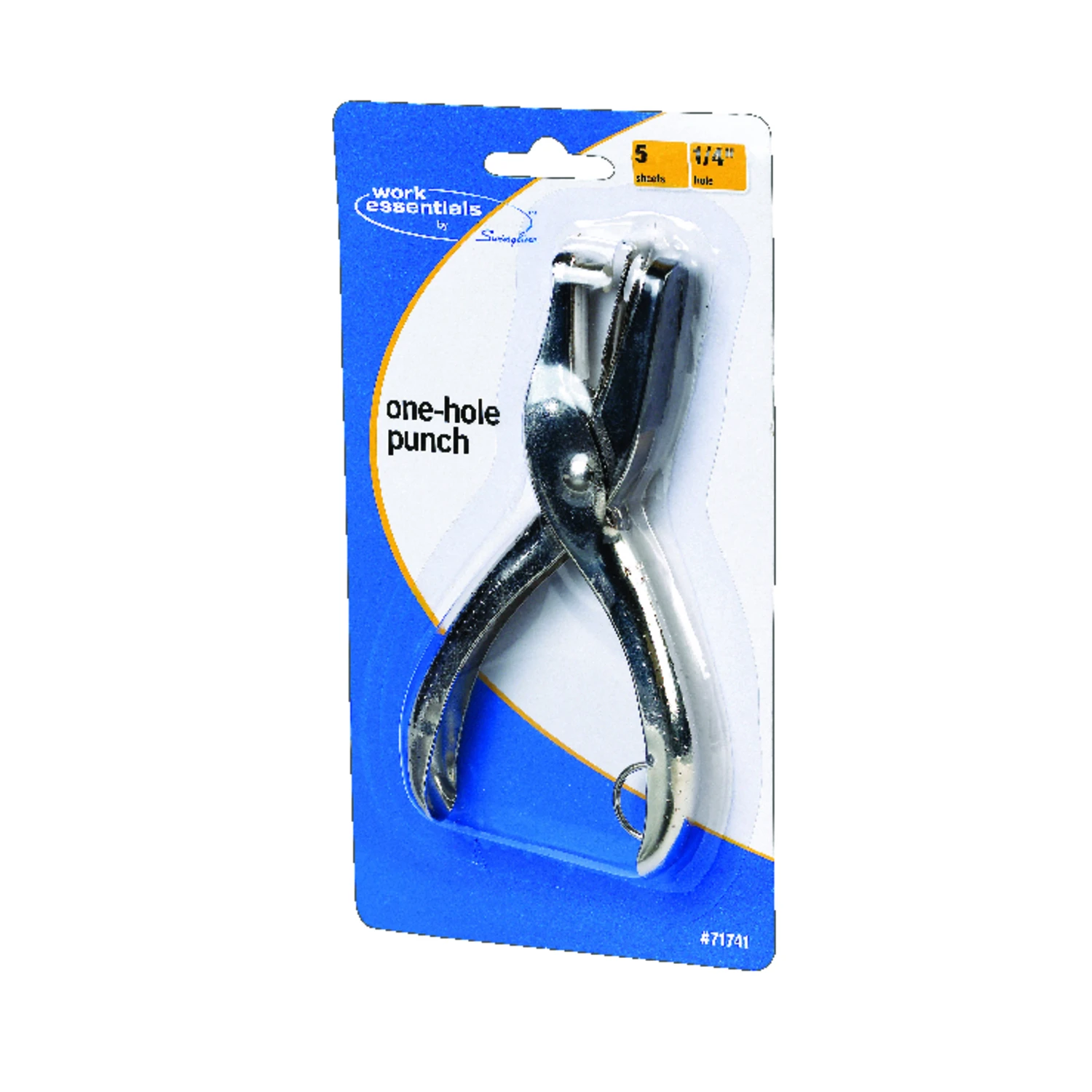 Work Essentials 5 Sheet Capacity Single Hole Paper Punch Silver A7074005b