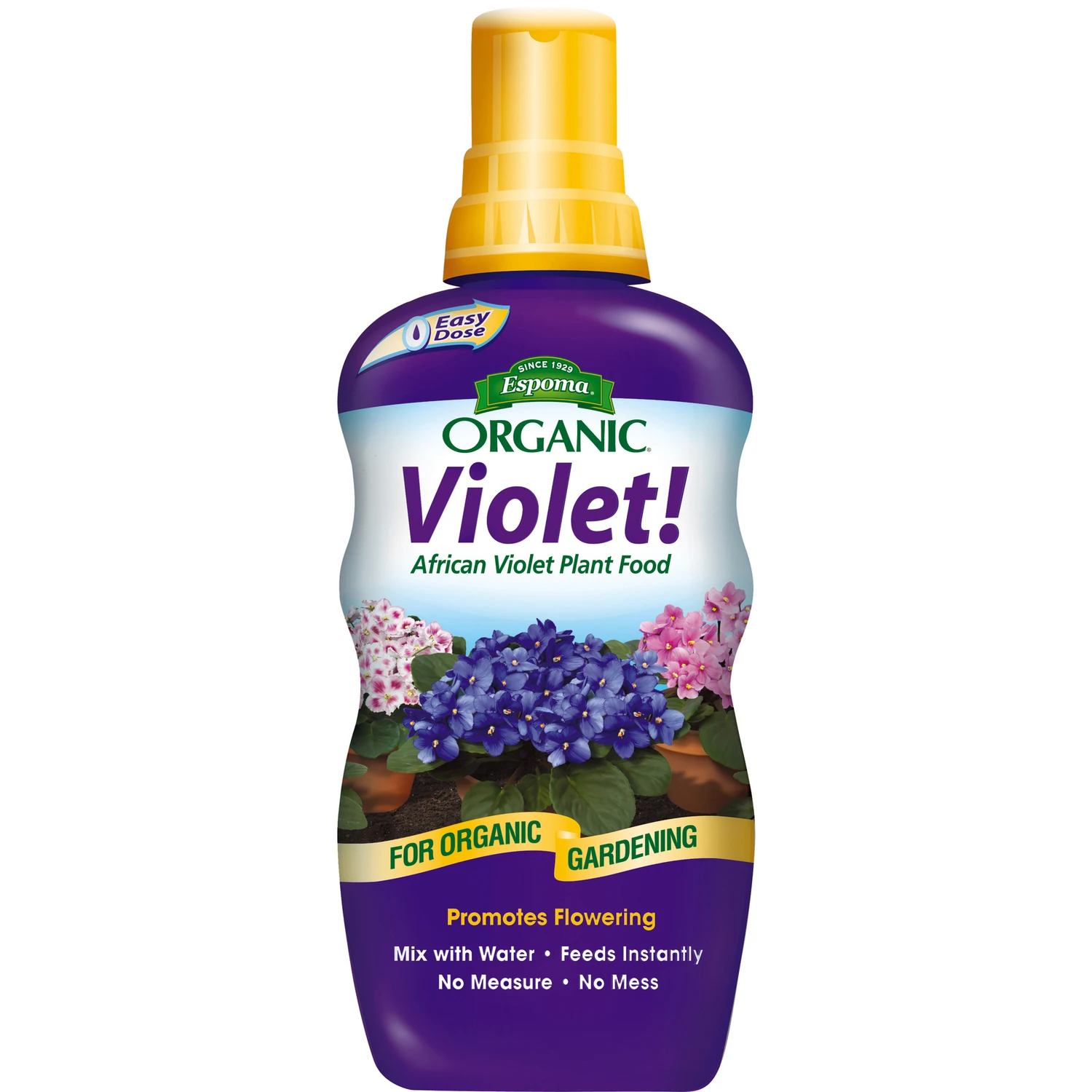 Violet Plant Food Liquid Fertilizer 8 Ounce Bottle for Healthy Flower Growth