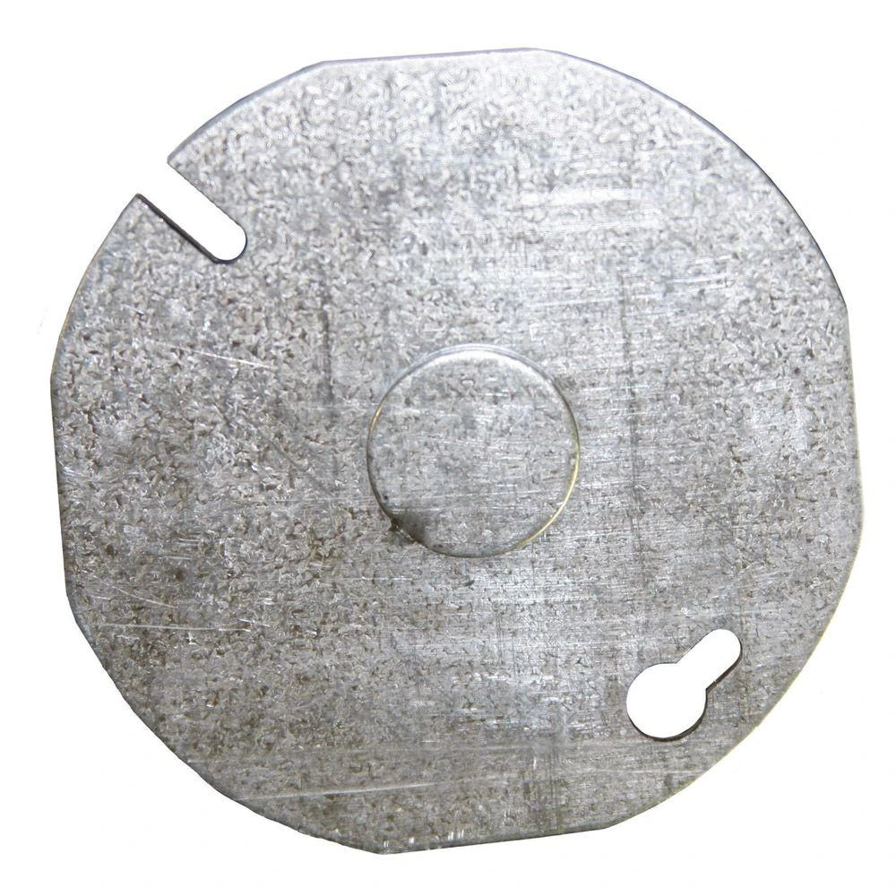 3-1/2 In. Diameter 1/2 In. Knockout Gray Octagon Box Cover