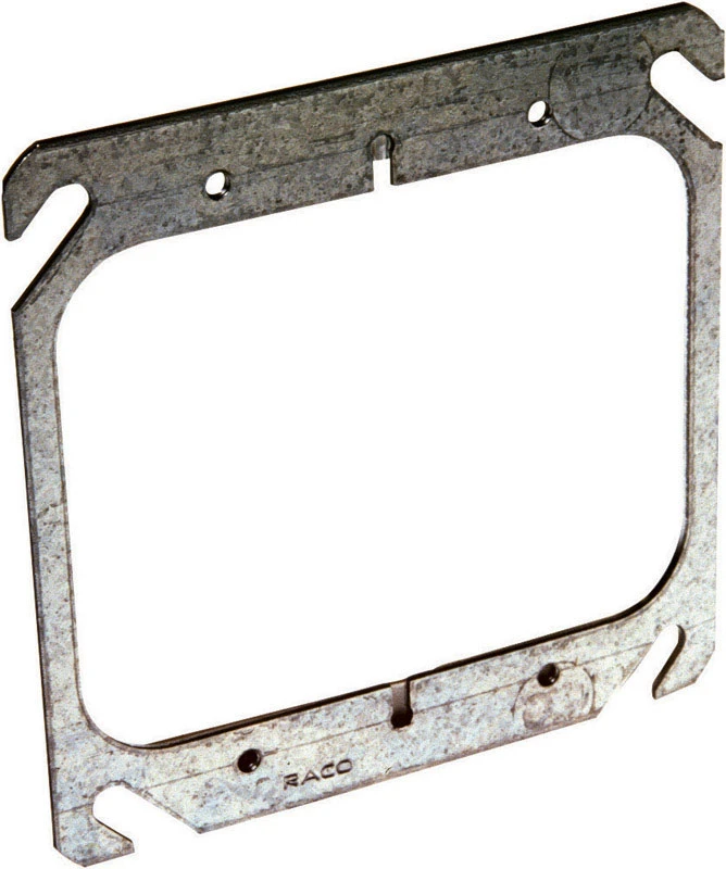 Double Square Flat Steel Outlet Box Cover, 4 Inch