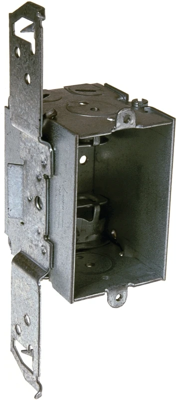 Switch Box with TS Bracket, Gangable Steel Construction, BX Clamps, 3 by 2 and 1/2 Inch Depth