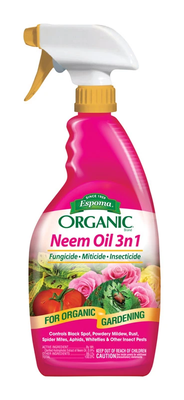 3-In-1 Neem Oil Insecticide, Miticide, And Fungicide, 24 Ounce Bottle