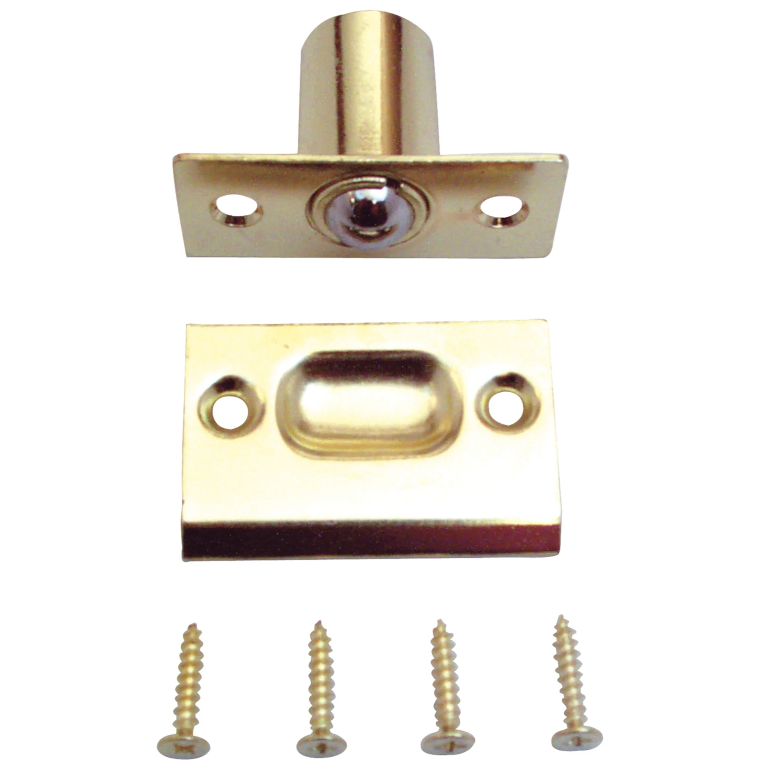 Adjustable Brass-plated Steel Ball Catch & Strike For Closet Doors, Model U 9132
