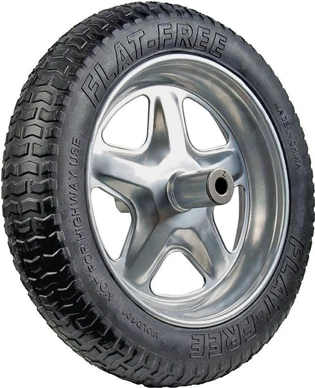 Spoked 15-1/2 In. Diameter Flat-free Wheelbarrow Tire Rubber