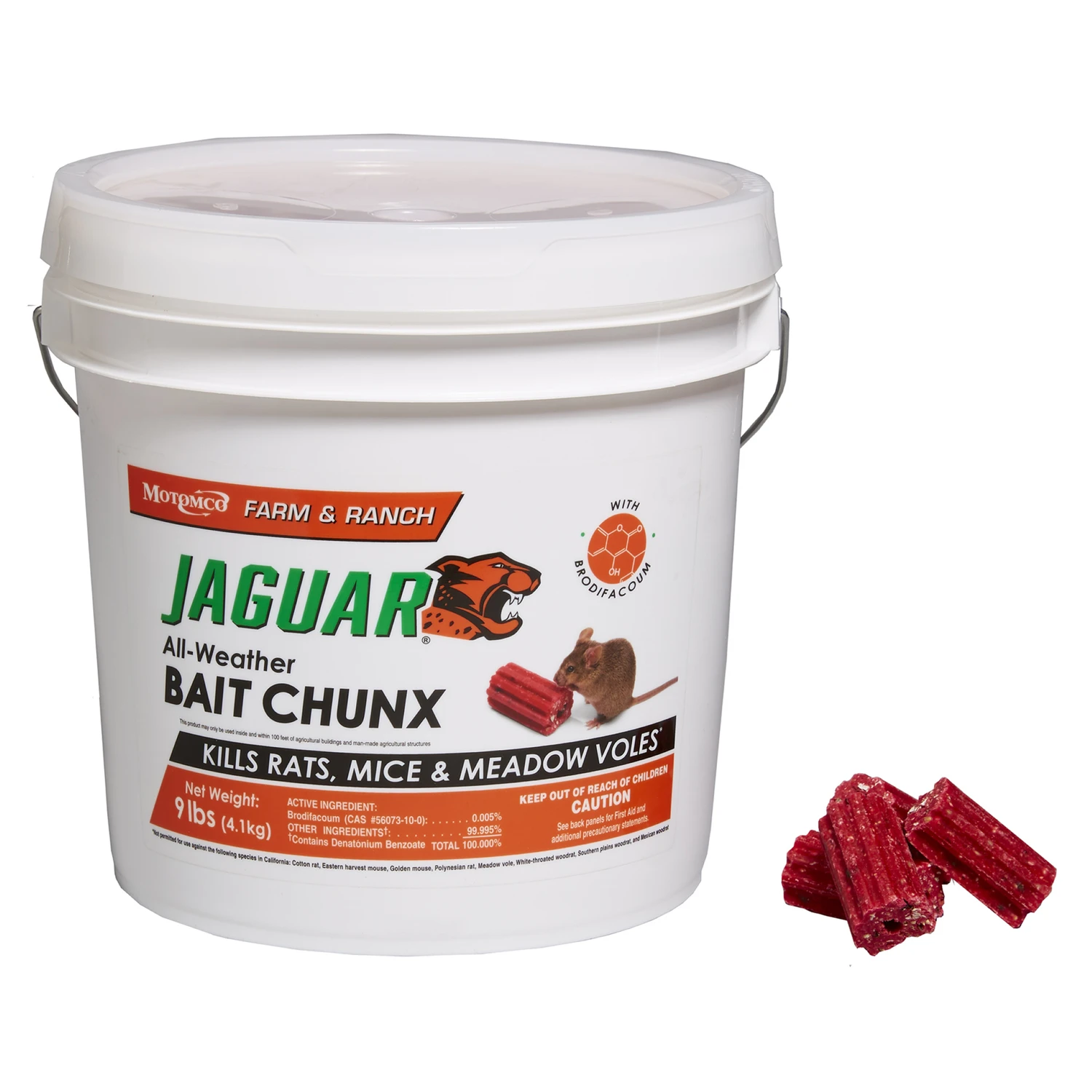 Jaguar Toxic Bait Blocks For Mice And Rats, 9 Lb Pail