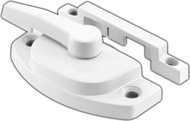 Diecast Window Sash Lock With Keeper, White Finish, 2-1/16 In. Length