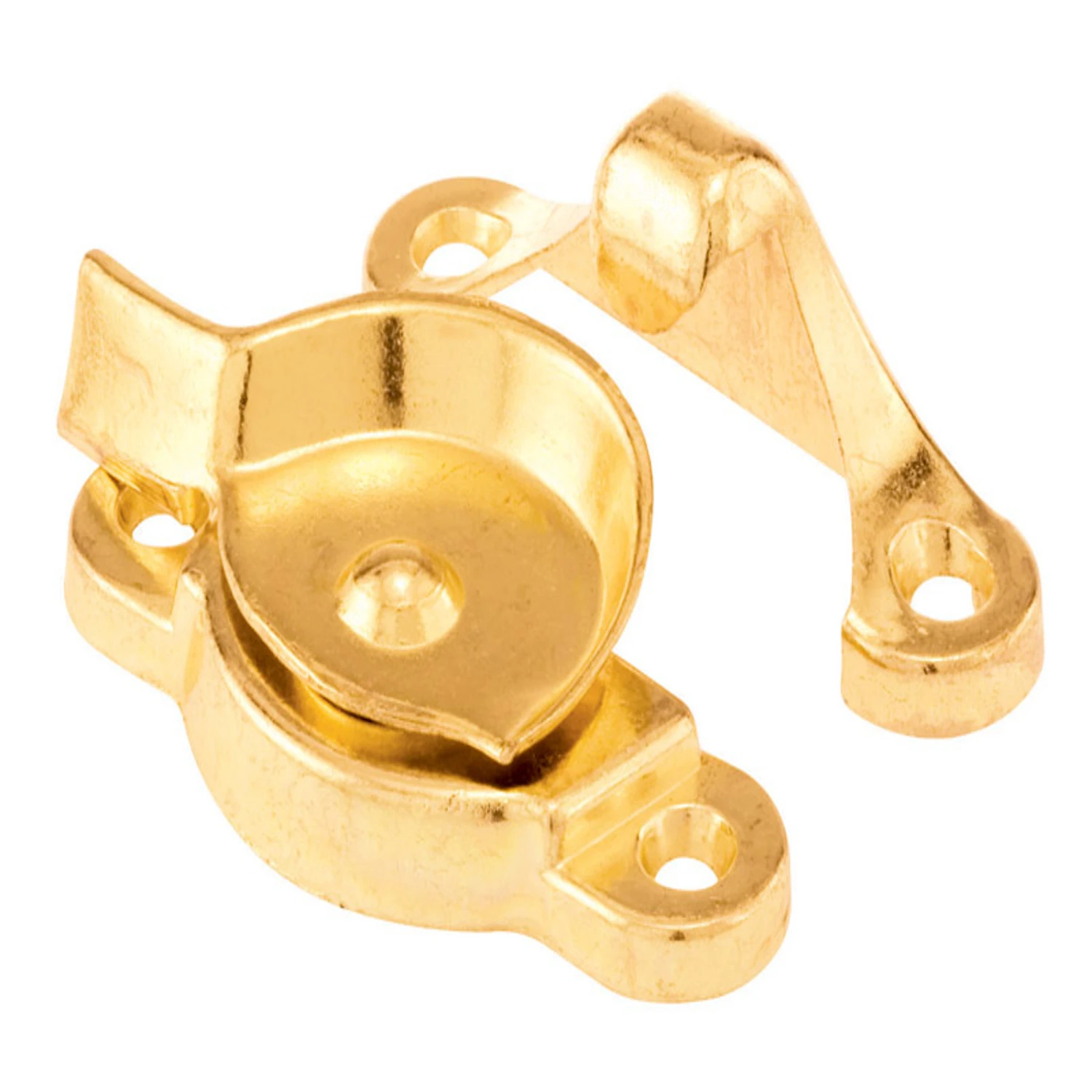 Double Hung Window Sash Lock, Bright Brass Diecast Zinc, 1-15/16 In.