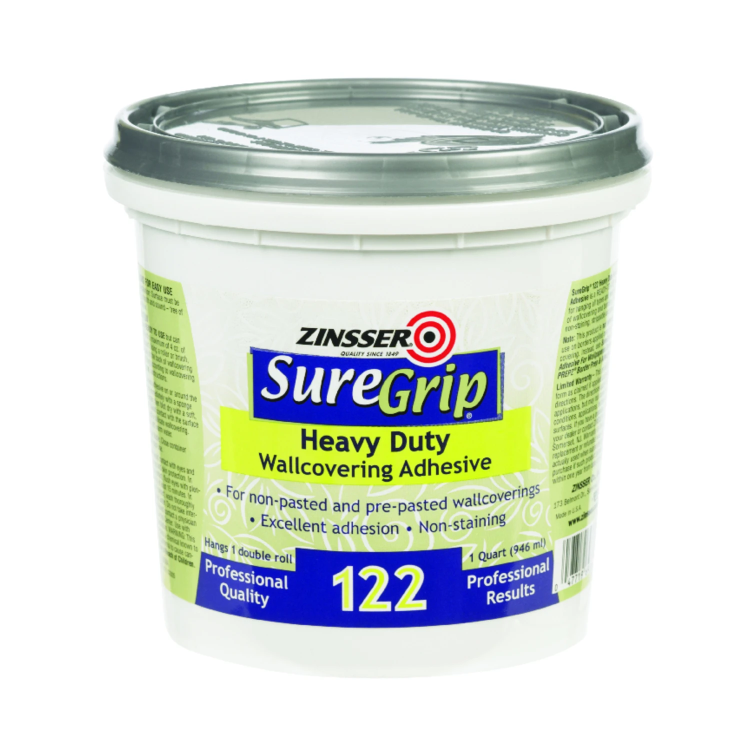 Suregrip High Strength Wallcovering Adhesive 1 Quart - Clear Paste
