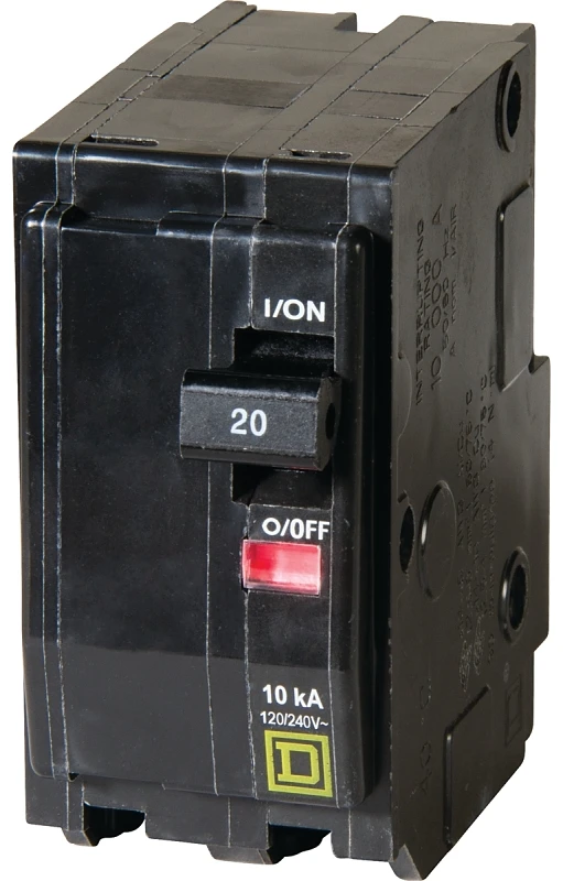 Qo 20 Amp Double-pole Circuit Breaker With Visi-trip Indicator
