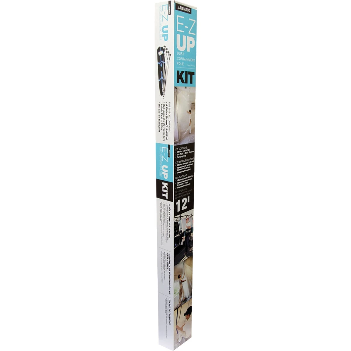E-z Up Dust Containment Pole Kit With 4 Poles, Zippers, And Carrying Bag