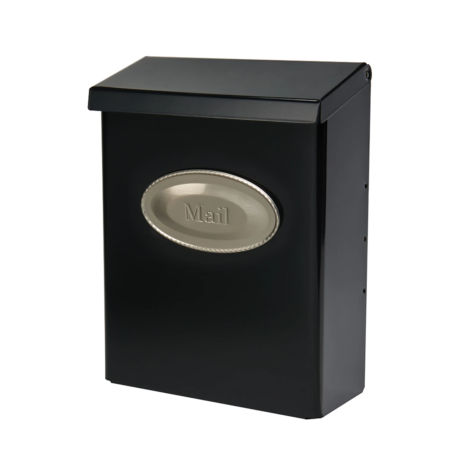 Designer Classic Galvanized Steel Wall Mount Black Mailbox