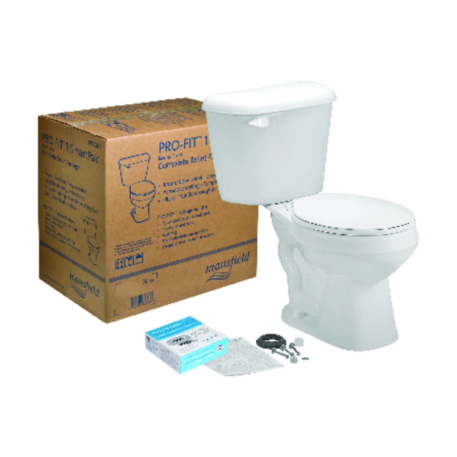 1.28 Gpf White Round Bowl Complete Toilet Kit