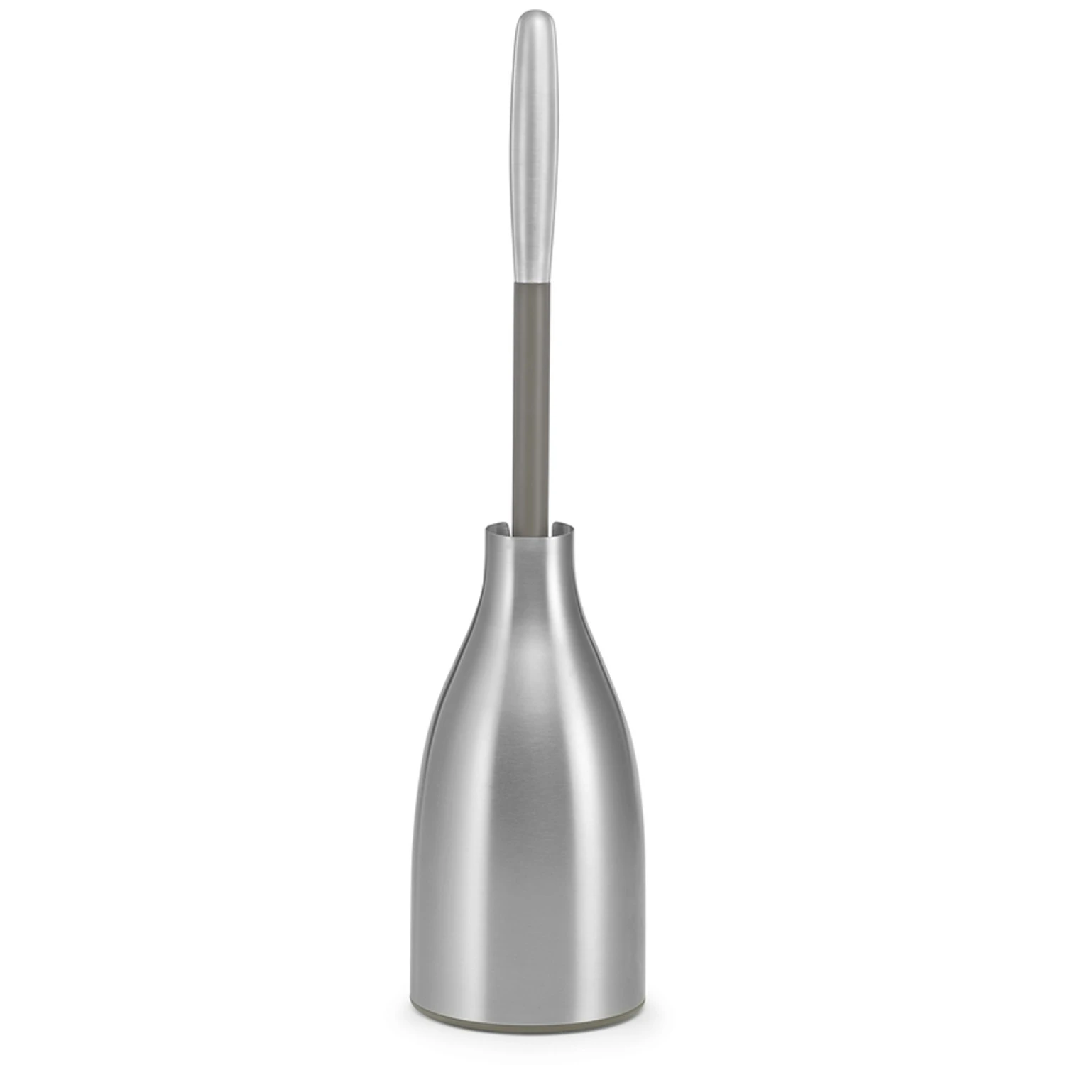 Hide-away Stainless Steel Toilet Brush Caddy With Rubber Tip Brush Head