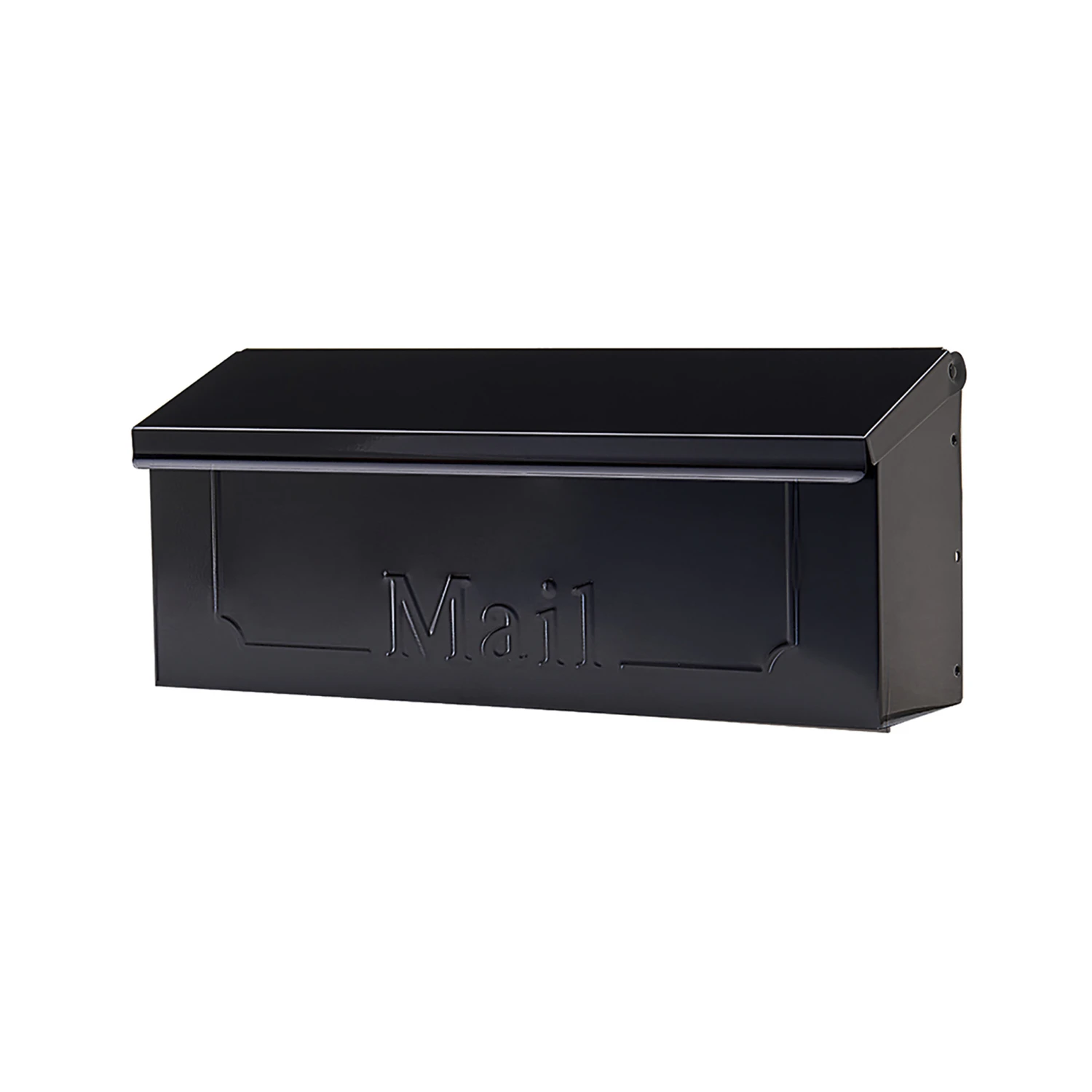 Townhouse Horizontal Wall Mount Mailbox - Black Galvanized Steel - Model Thhb00am