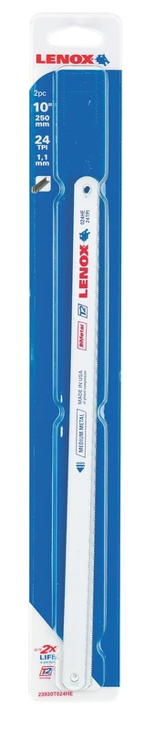 Hacksaw Blade, Bi-Metal, 24-Tooth, 10 In., 2-Pk.