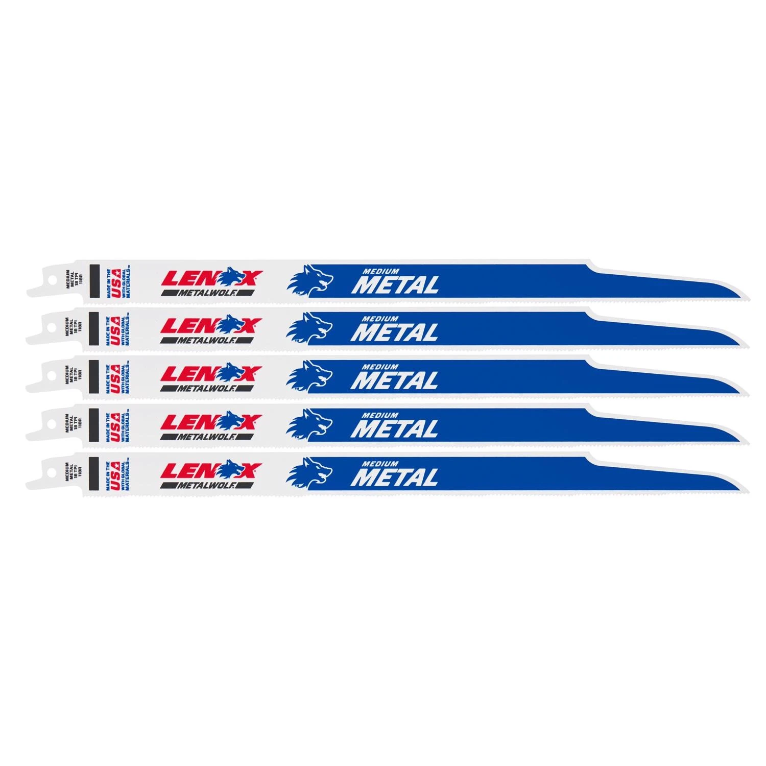 Lenox 12 in. Bi-Metal Reciprocating Saw Blade 18 TPI 5 pk