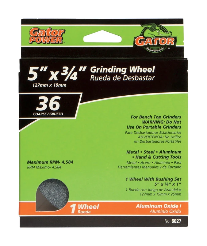 5 In. Diameter X 3/4 In. Thick X 1 In. Arbor Coarse Grinding Wheel