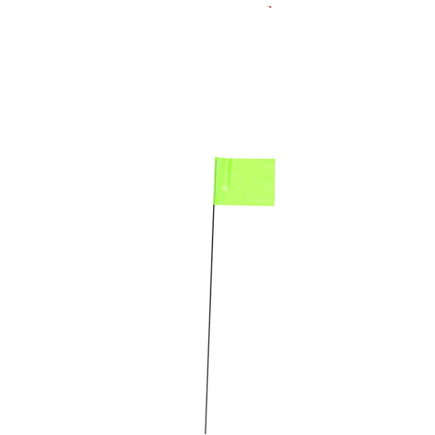 Marking Stake Flags, Fluorescent Lime, 2.5 x 3.5 In. Flag, 15 In. Stake, 10-Pk.