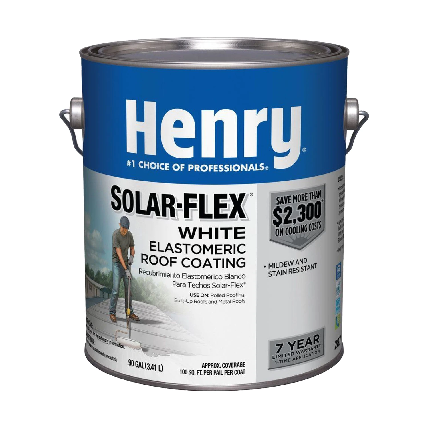 Henry Solar-flex 1 Gallon White Acrylic Latex Elastomeric Roof Coating