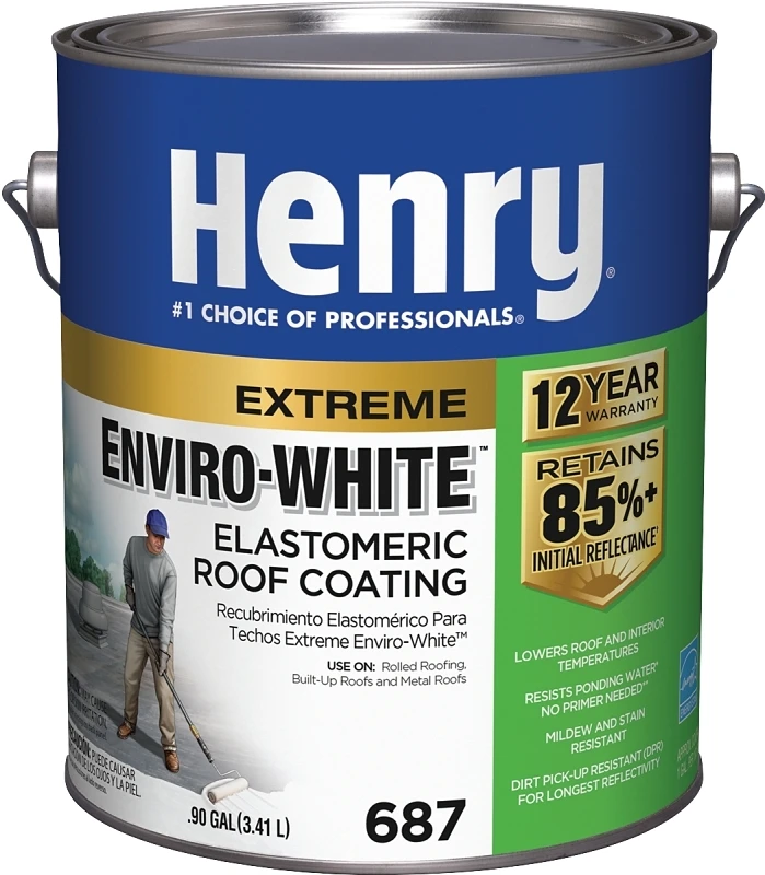 Enviro-white 1 Gallon Acrylic Elastomeric Roof Coating With 12 Year Warranty