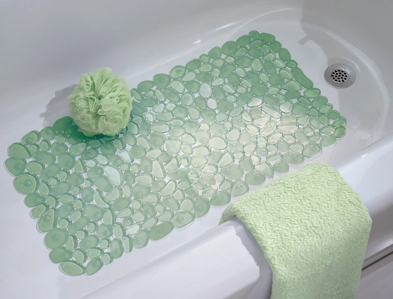 Pebblz 26.5 In. X 13.75 In. Green Vinyl Bath Mat