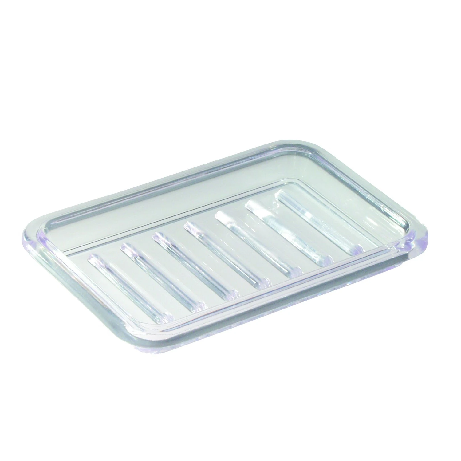 Royal Rectangular Textured Soap Dish - Clear Plastic - 3.5 In. X 5.5 In.