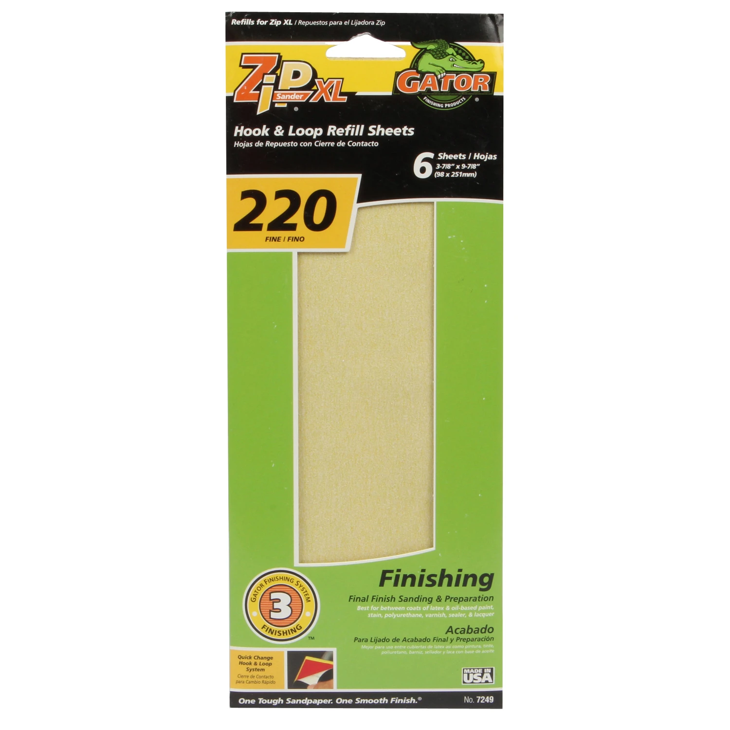 Zip XL Sanding Refill Sheets, 220-Grit, 6-Pk.