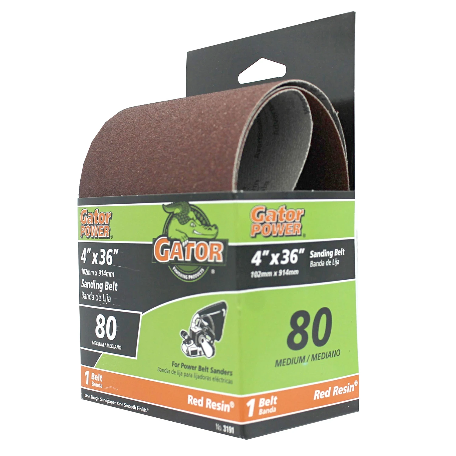 36 In. L X 4 In. W Aluminum Oxide Sanding Belt 80 Grit Medium