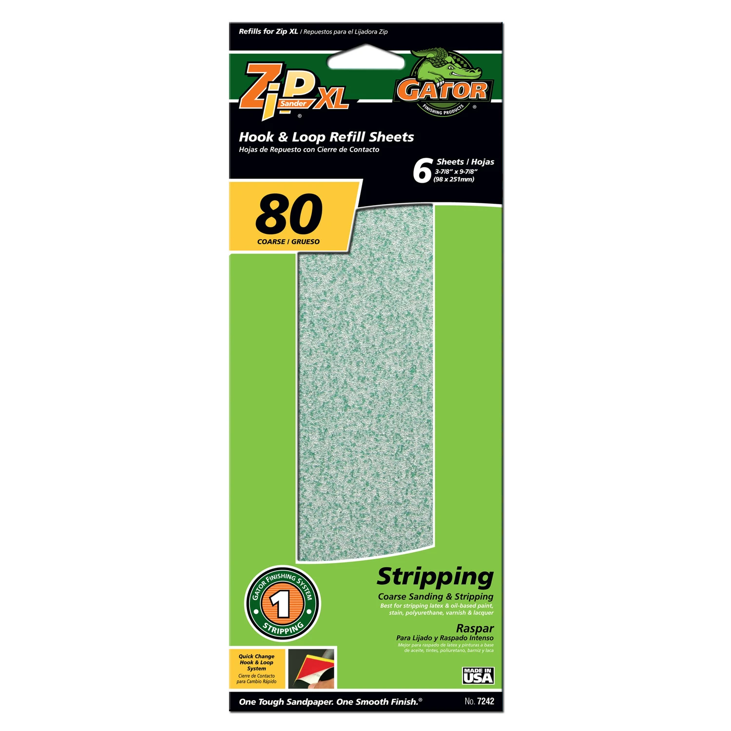 Zip XL Sanding Refill Sheets, 80-Grit, 6-Pk.