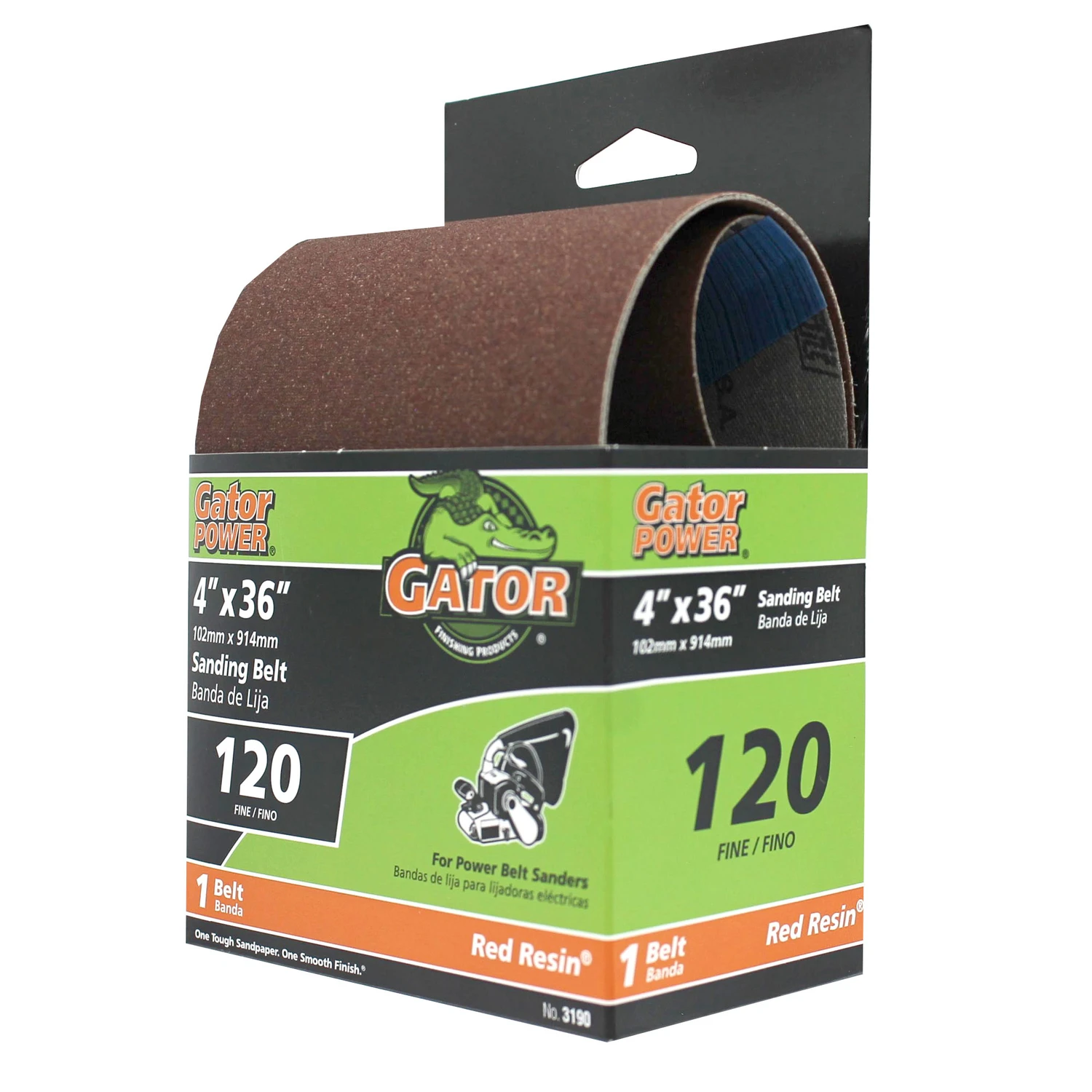 120-Grit Bi-Directional Sanding Belt, 4 Inch by 36 Inch