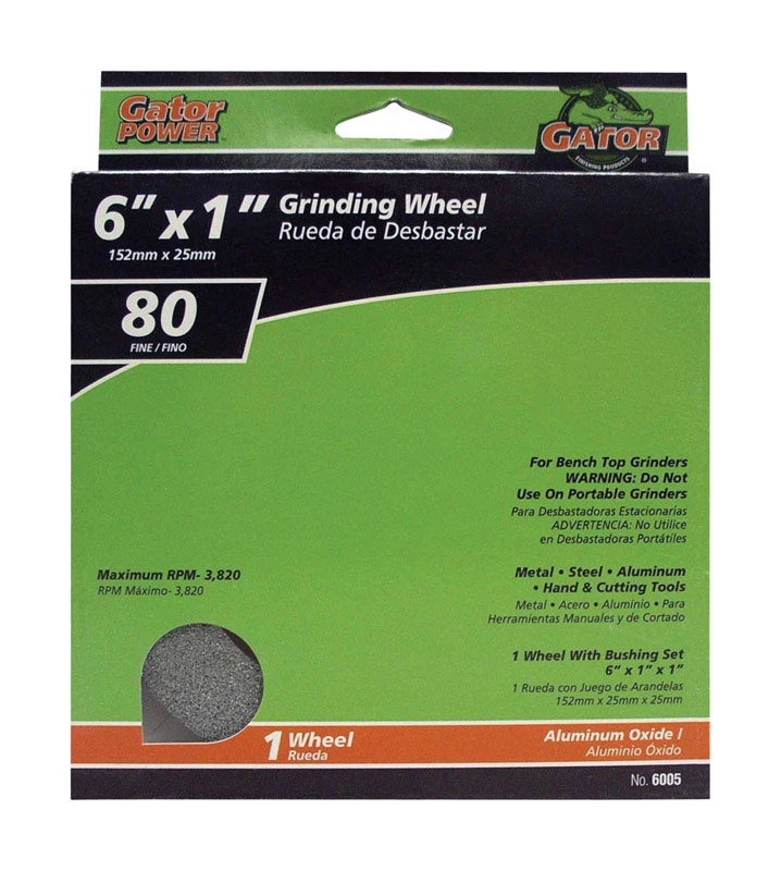 6 In. Adjustable Grinding Wheel - 1 In., 3/4 In., 5/8 In., 1/2 In.