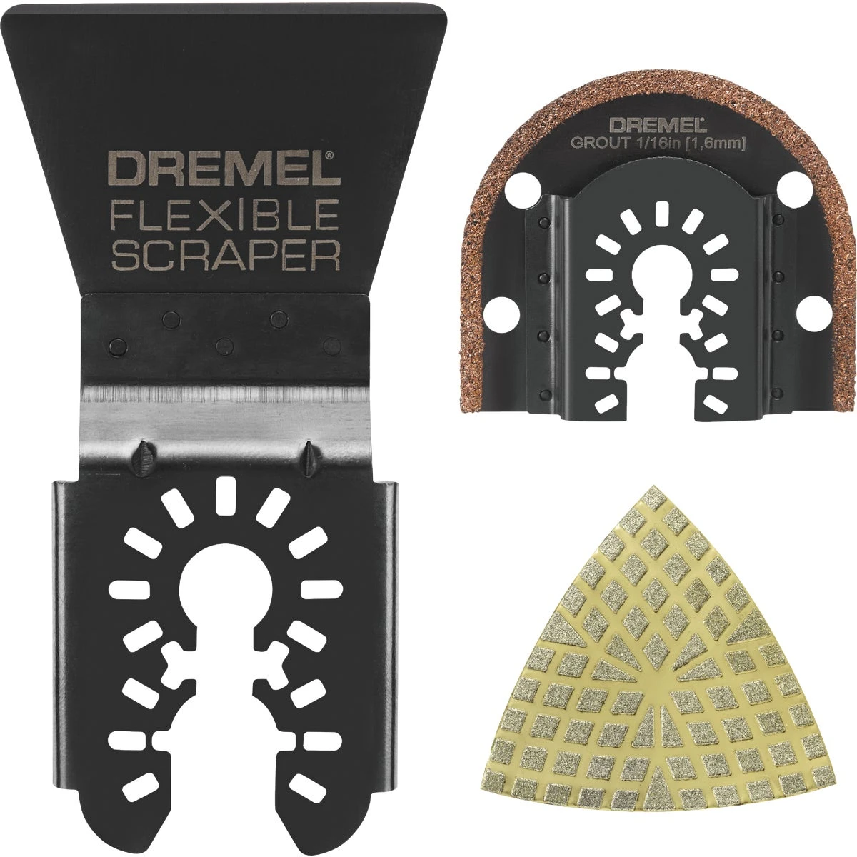 Dremel Universal Dual Interface 3-Piece Grout and Tile Oscillating Tool Blade Assortment