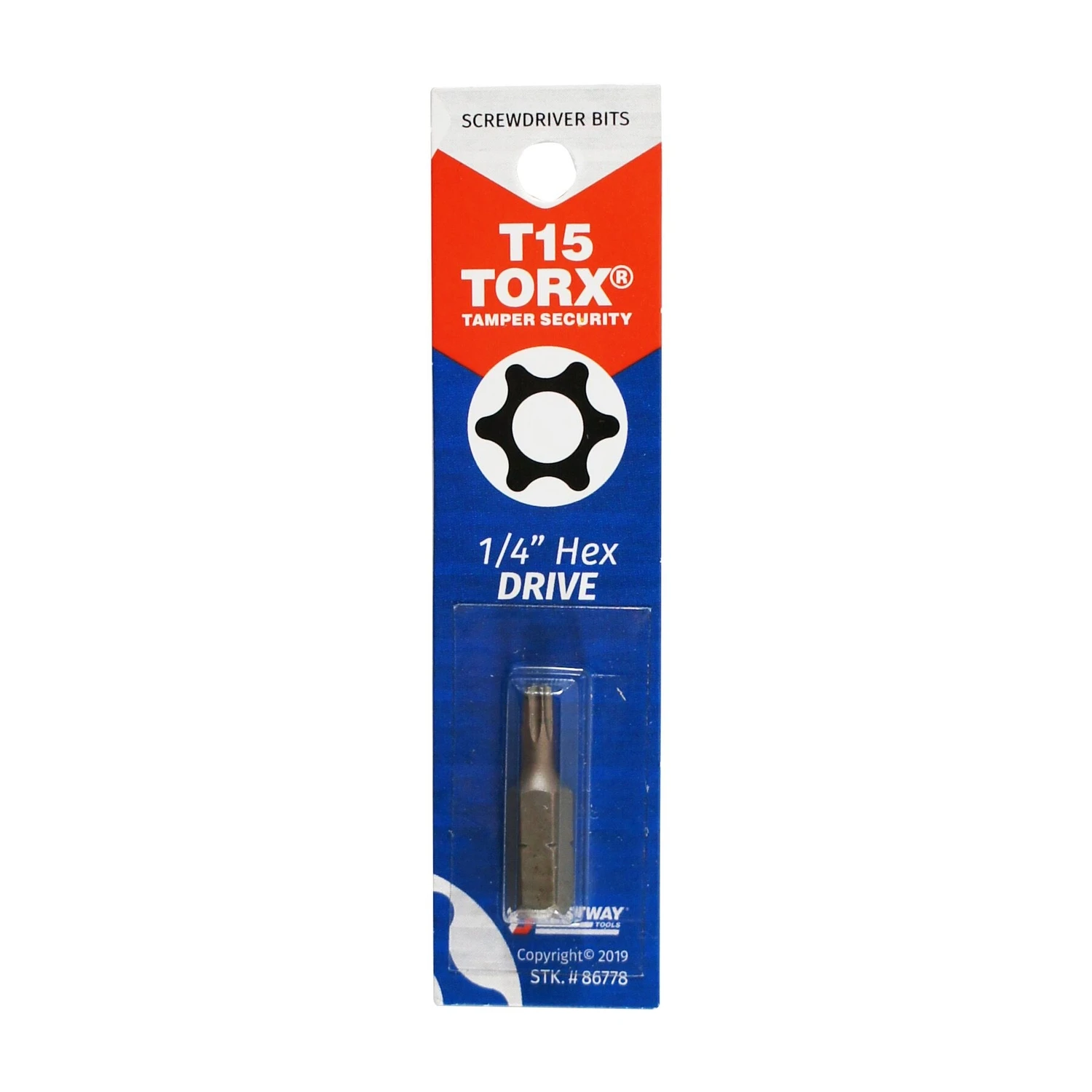 T15 Tamperproof Torx Security 1 In. 1/4 In. Hex Screwdriver Bit