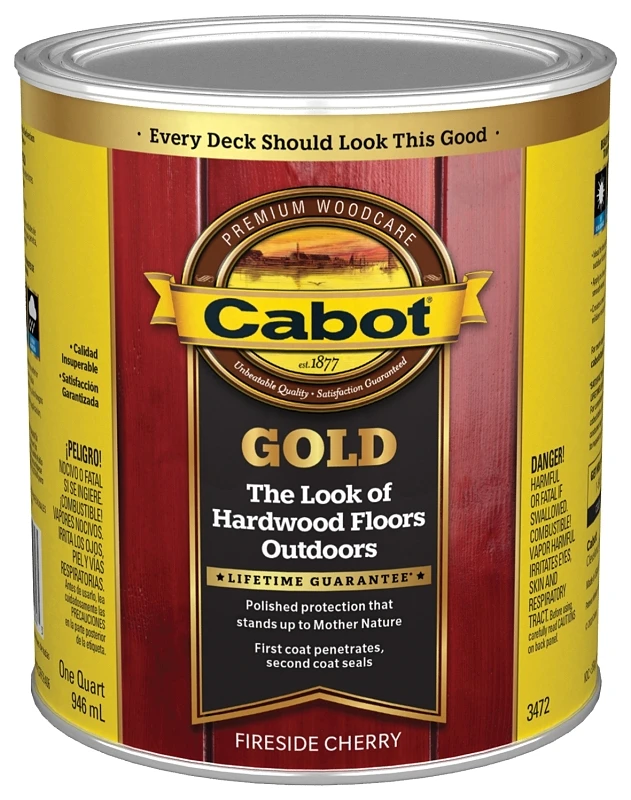Gold Satin Fireside Cherry Deck Varnish 1 Quart - Ultimate Wood Finish
